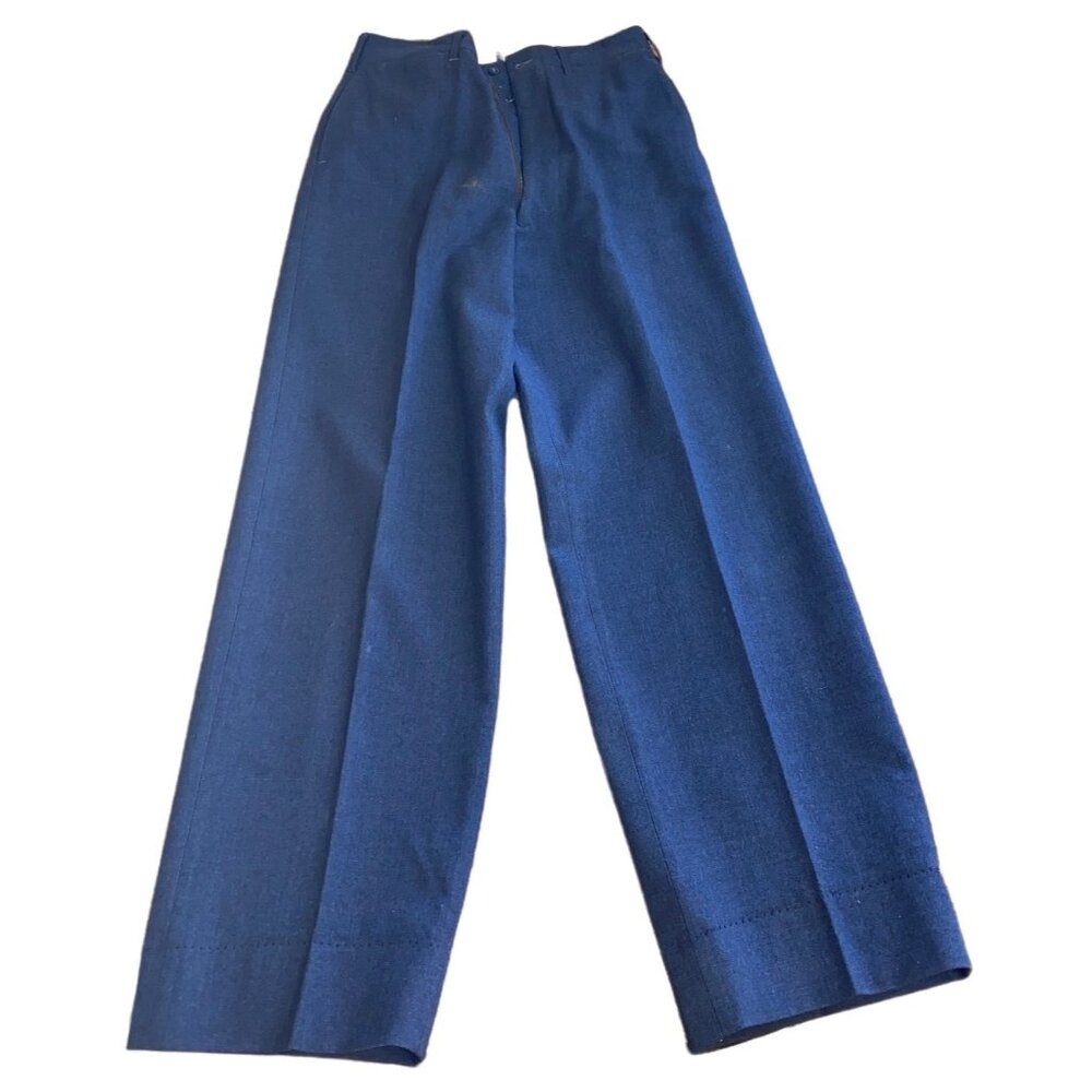 U.S. Air Force WWII Era Vintage Wool Pants W32 L33 Military Blue Straight-Leg St